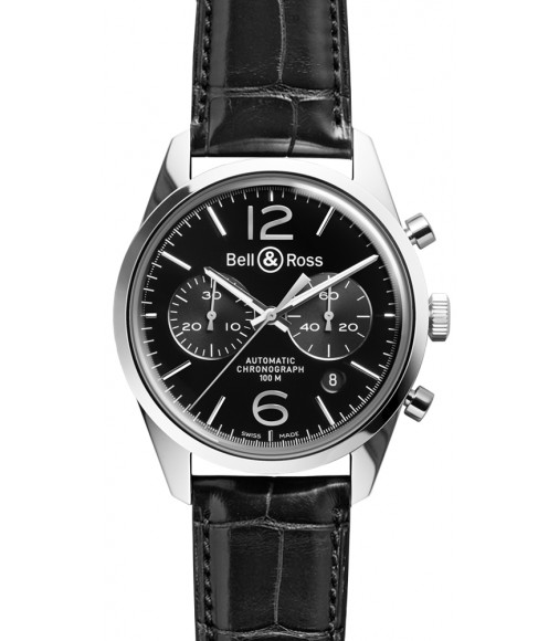 Bell & Ross Vintage Mens Watch Replica BRV 126 Officer Black